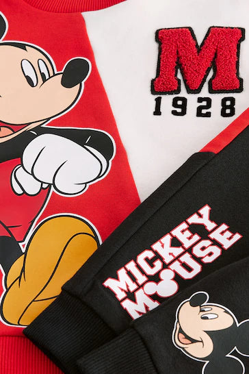 |Boy| Conjunto De Moletom e Jogging Vermelho/Preto Do Mickey Mouse Com Gola Redonda (3 meses a 8 anos)