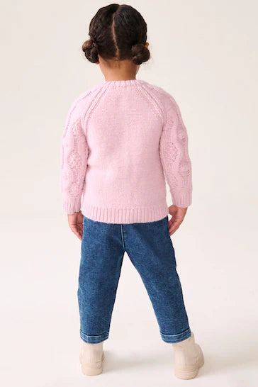 |Girl| Cardigan Robusto - Rosa (3 meses a 10 anos)