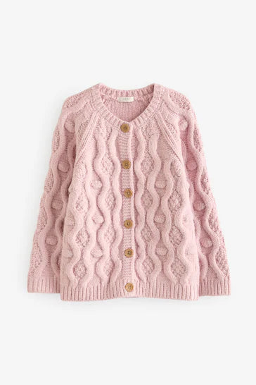 |Girl| Cardigan Robusto - Rosa (3 meses a 10 anos)