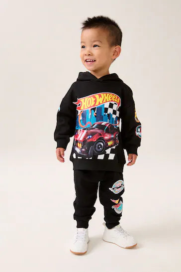 |Boy| Conjunto De Moletom e Joggers Preto Hot Wheets Jersey (9 meses a 8 anos)