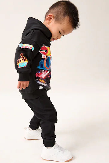 |Boy| Conjunto De Moletom e Joggers Preto Hot Wheets Jersey (9 meses a 8 anos)