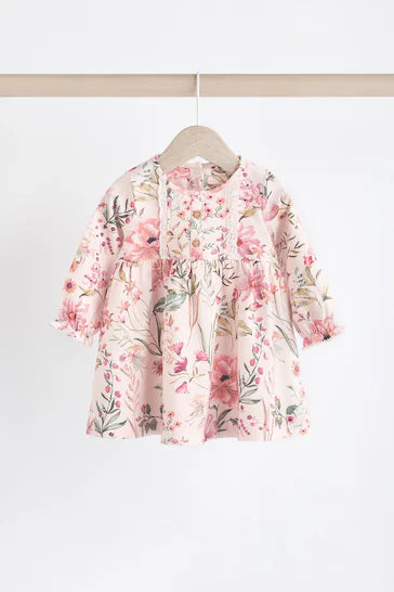 |BabyGirl| Conjunto De 2 Vestidos De Jérsei Rosa Floral/Fada Para Bebê (0 meses a 2 anos)