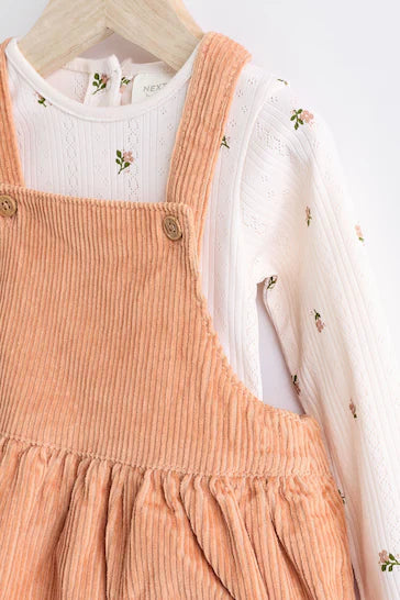 |Niña| Vestido delantal de pana para bebé - Marrón tostado (0 meses a 2 años)