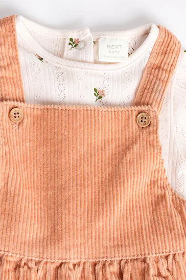 |Niña| Vestido delantal de pana para bebé - Marrón tostado (0 meses a 2 años)