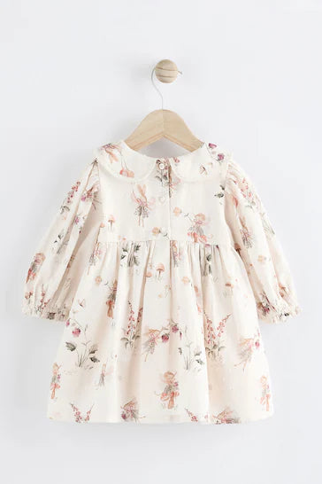 |Niña| Vestido blanco de tela floral/hada para bebé con medias (0 meses a 2 años)