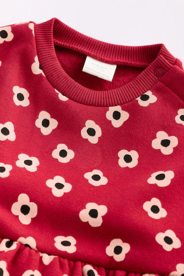 |Niña| Pelele para bebé con estampado de flores rojas y leotardos (0 meses a 3 años)