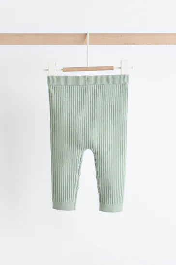 |Niña| Conjunto de jersey y leggings de punto para bebé - Verde salvia (0 meses a 3 años)