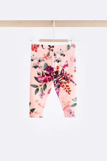 |Niña| Conjunto de leggings y top de manga larga para bebé - Floral rosa