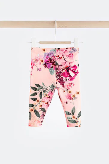 |Niña| Conjunto de leggings y top de manga larga para bebé - Floral rosa