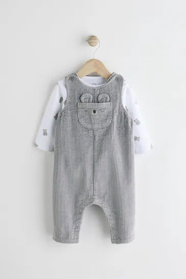 |BabyGirl| Conjunto De Macacão e Macacão Para Bebê - Urso Cinzento (0 meses a 2 anos)