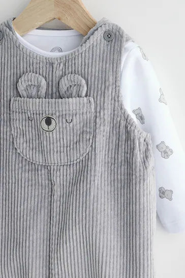 |BabyGirl| Conjunto De Macacão e Macacão Para Bebê - Urso Cinzento (0 meses a 2 anos)