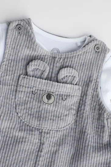 |BabyGirl| Conjunto De Macacão e Macacão Para Bebê - Urso Cinzento (0 meses a 2 anos)