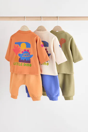 |Bebé| Set de 6 Sudaderas y Joggers Bebé - Bright Dino