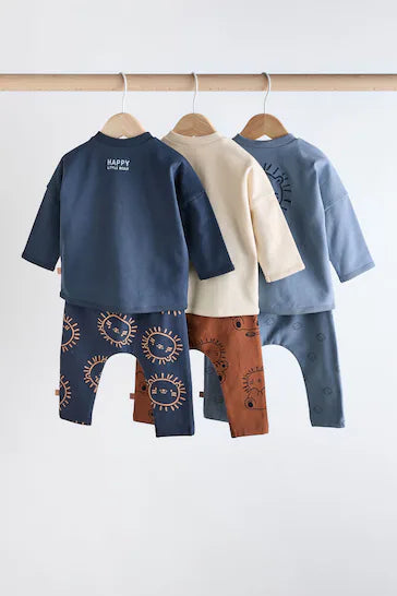 |BabyBoy| Conjunto Top e Leggings Baby 6 Pack - Leão Azul Marinho