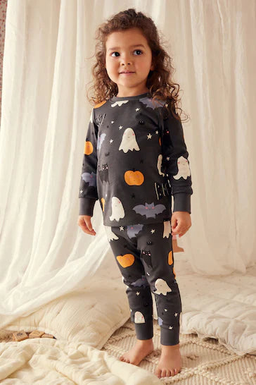 |Niña| Pijama de Halloween - Fantasma que brilla en la oscuridad (9 meses a 12 años)