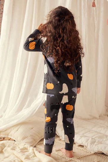 |Niña| Pijama de Halloween - Fantasma que brilla en la oscuridad (9 meses a 12 años)