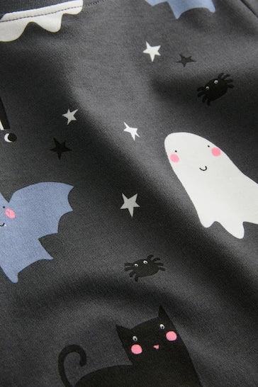 |Niña| Pijama de Halloween - Fantasma que brilla en la oscuridad (9 meses a 12 años)