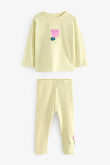 |Girl| Pacote de 3 pijamas legging - personagem roxo/amarelo/azul (9 meses a 10 anos)