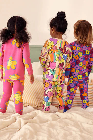 |Niña| Pack de 3 pijamas estampados Personaje rosa/azul (9 meses a 12 años)