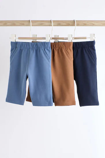 |Niña| Pack de 3 pantalones jogging para bebé azul marino/marrón