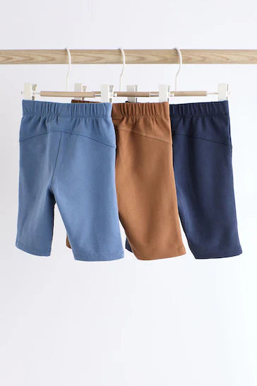 |Niña| Pack de 3 pantalones jogging para bebé azul marino/marrón