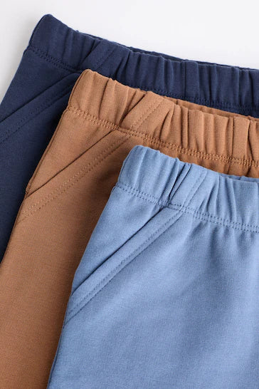 |Niña| Pack de 3 pantalones jogging para bebé azul marino/marrón