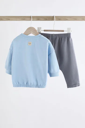 |BabyBoy| Conjunto Moletom E Leggings Bebê - Urso Azul