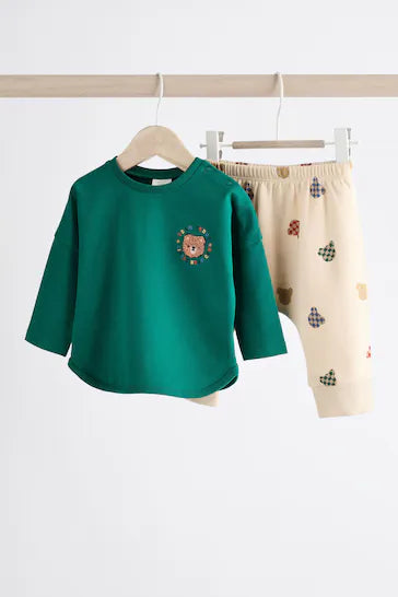 |BabyBoy| Conjunto Top e Leggings para Bebê - Verde Varsity