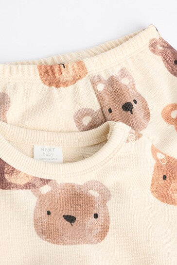 |Niña| Conjunto Bebé Sudadera y Jogger - Oso Neutro