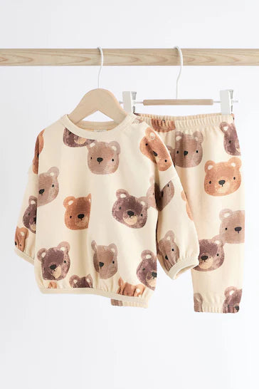 |BabyGirl| Conjunto Moletom e Joggers Bebê - Urso Neutro