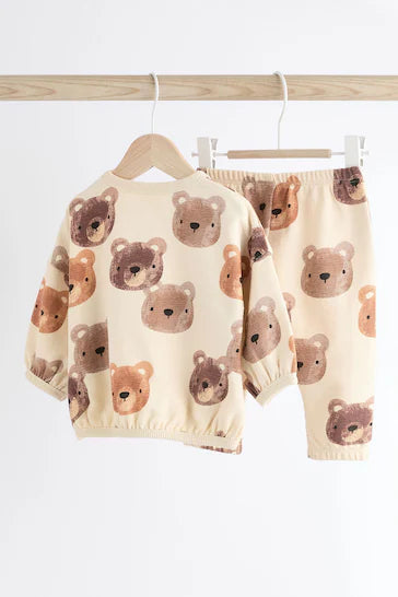 |BabyGirl| Conjunto Moletom e Joggers Bebê - Urso Neutro