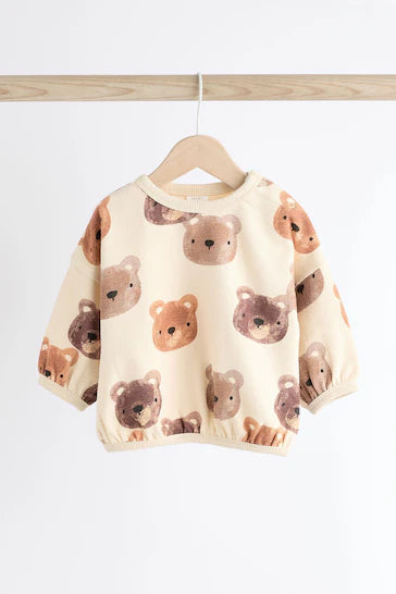 |Niña| Conjunto Bebé Sudadera y Jogger - Oso Neutro