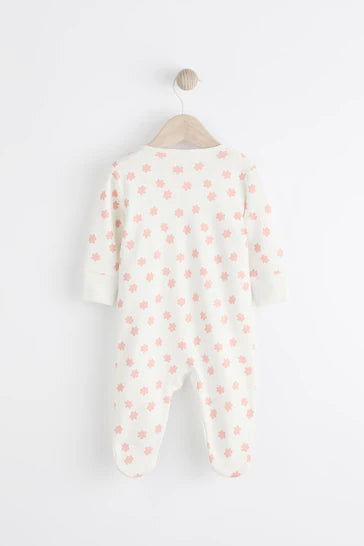 |Niña| Conjunto de pijama y babero Licencia Minnie Mouse rosa/crema para bebé (0 meses a 2 años)