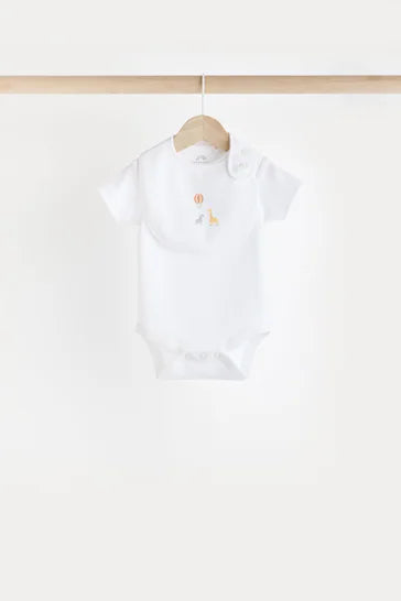 |BabyGirl| Conjunto De 5 Peças De Algodão Orgânico Branco Para Bebé (0-9 meses)