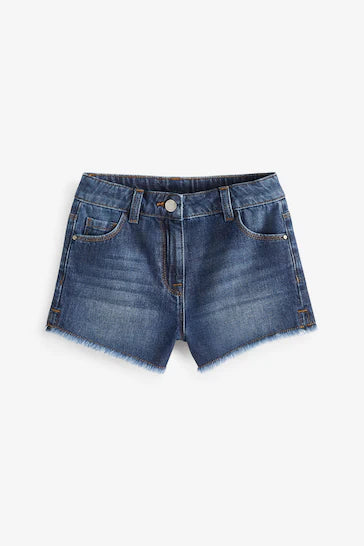 |BigGirl| Shorts Com Barra Desfiada -  Dark Blue (3-16 anos)