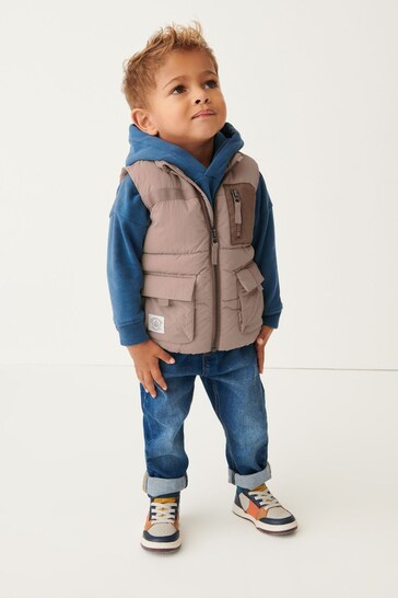 |Boy| Gilet Acolchoado - Stone (3 meses-10 anos)