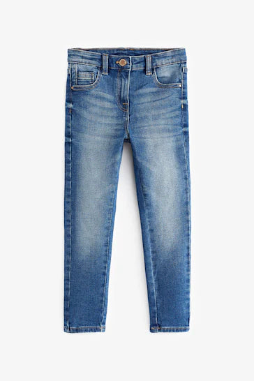 |Girl| Jeans Skinny De Ajuste Regular - Mid Blue (3-16 anos)