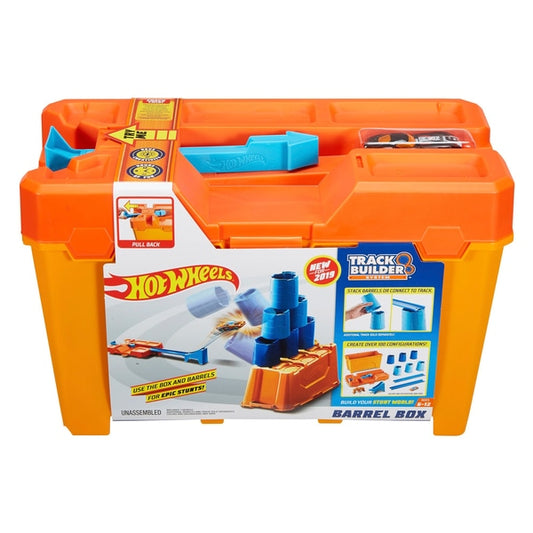 Hot Wheels Track Builder Barrel Box Toy Cars Track Set