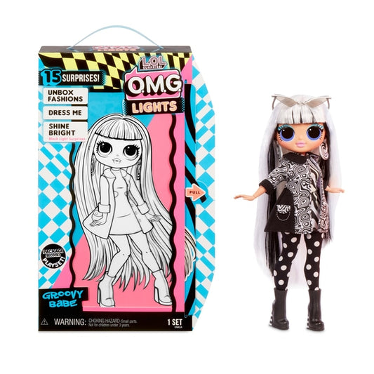 L.O.L. Surprise! O.M.G. Lights Groovy Babe Fashion Doll com 15 Surpresas