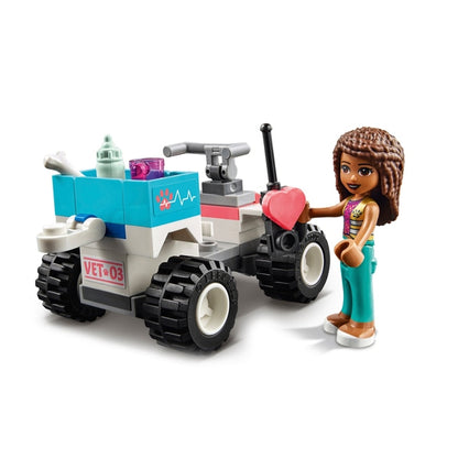 LEGO 41442 - Conjunto de brinquedos de moto quadriciclo e buggy de resgate da clínica veterinária