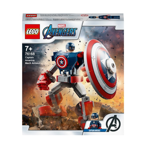 LEGO 76168 Marvel's Avengers Super Heroes Armadura Mecánica del Capitán América 