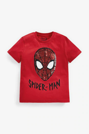 |Niño| Camiseta Licencia Flippy Lentejuelas - Red Spider Man (3-16 años)