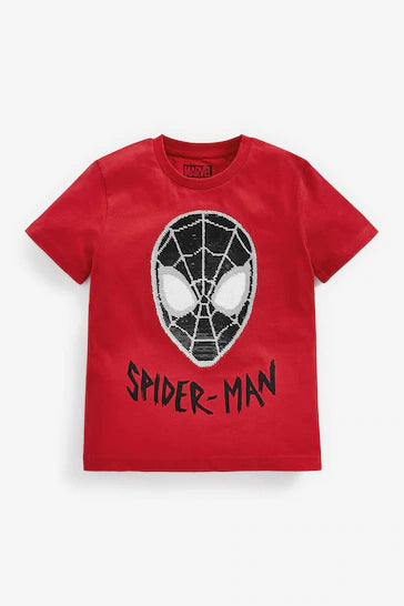 |Niño| Camiseta Licencia Flippy Lentejuelas - Red Spider Man (3-16 años)