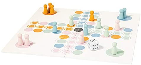 Clas Ohlson - Juego de parchís de madera, tablero familiar