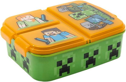 Minecraft Sanduíche Almoço Lanche Caixa Multi Compartimento Crianças Crianças Escola inclui Minecraft Chaveiro