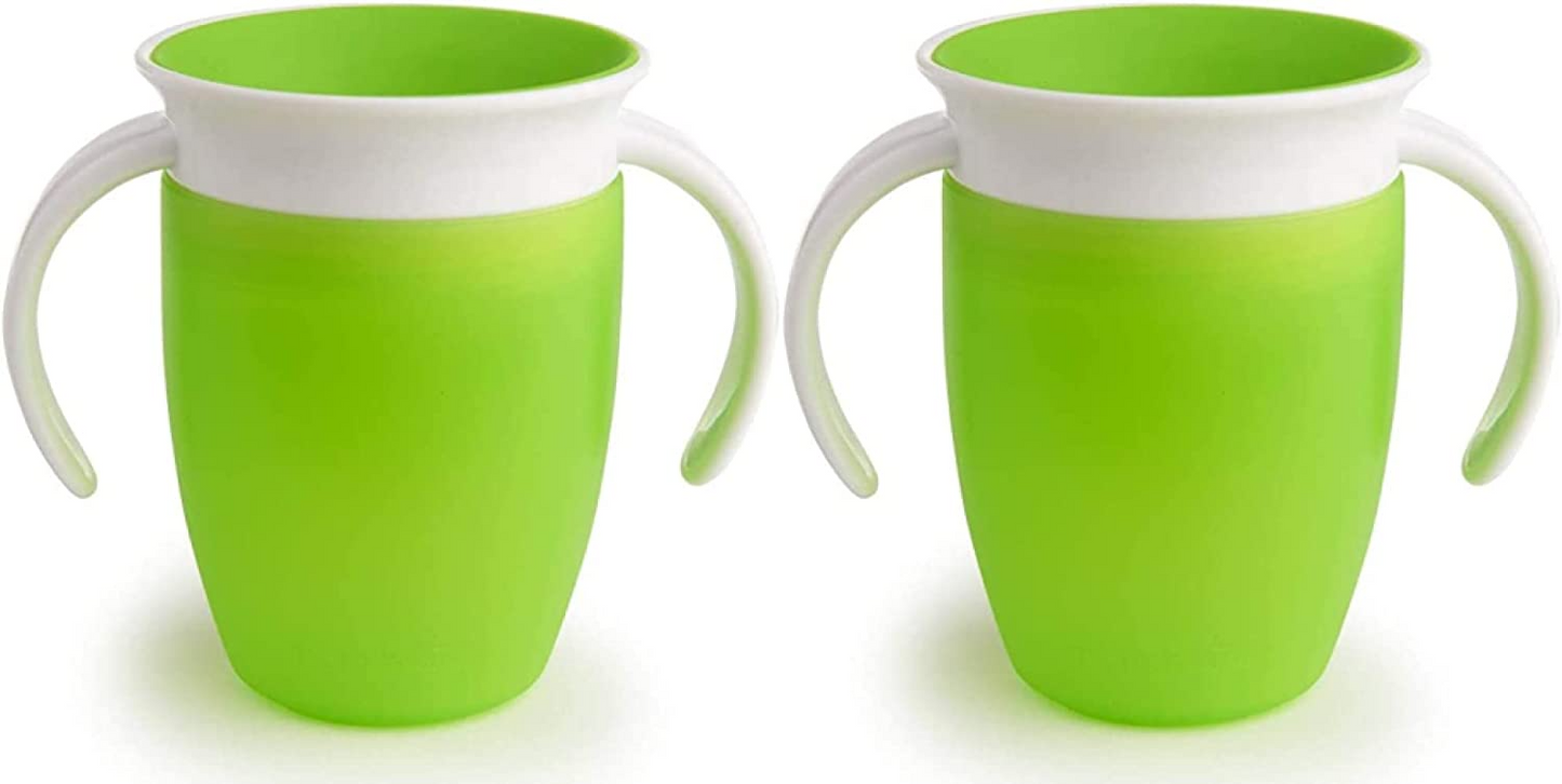 Munchkin Miracle 360 Trainer Cup, verde, 7 onças 207 ml, 2 unidades