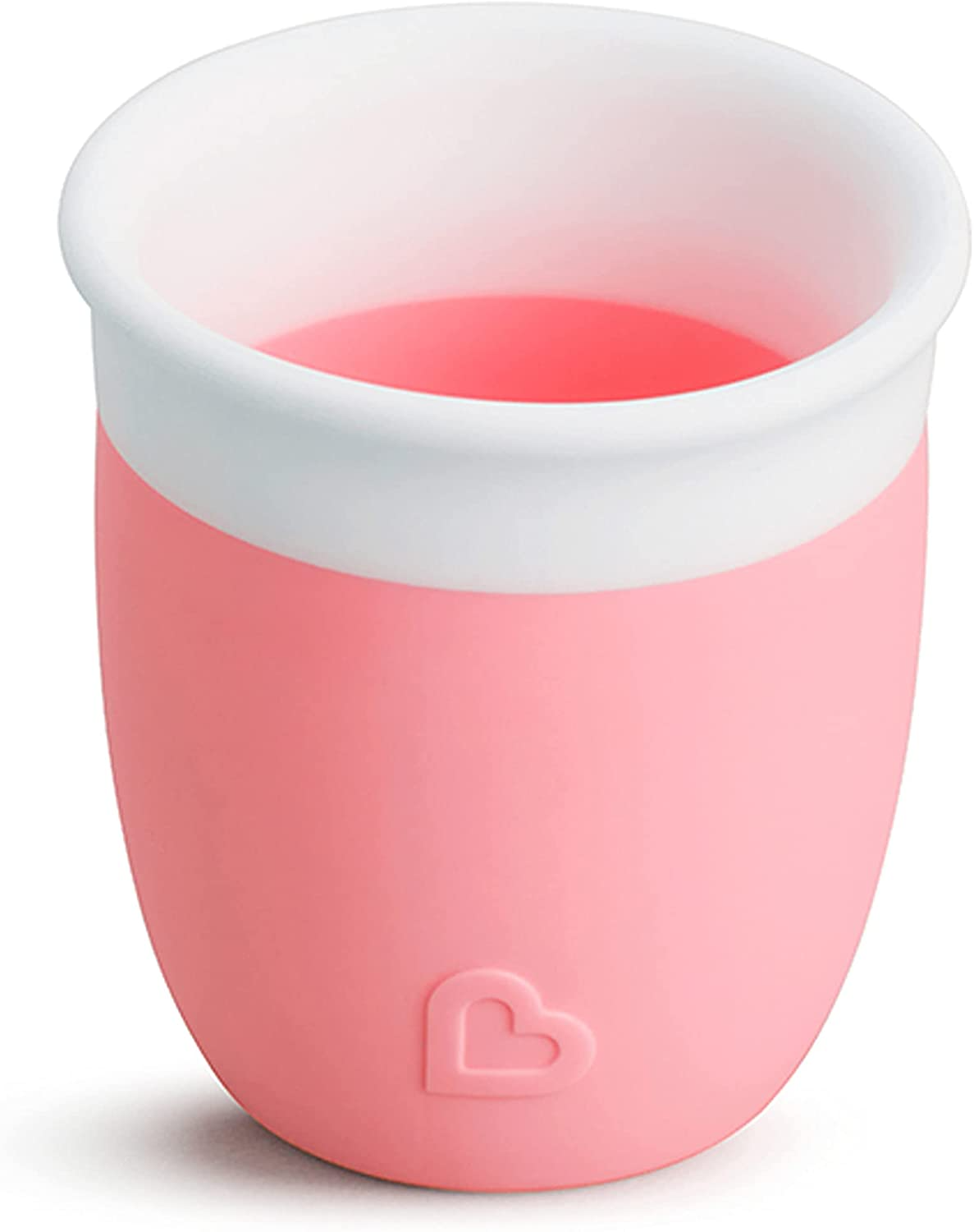 Munchkin C'est Silicone! Copo de treinamento aberto para bebês e crianças de 4 meses ou mais, 2 onças, coral, menta