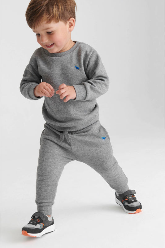 |Niño| Conjunto de sudadera gris (3 meses-7 años)