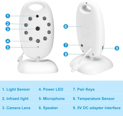 Lullaby - Monitor de vídeo sem fio para bebês com áudio e câmera, 2.0 polegadas