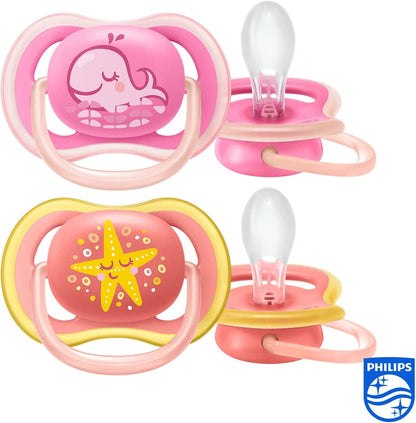 Philips Avent Ultra Air Soother 2 Pack - chupeta sem BPA para bebês de 6 a 18 meses (modelo SCF085/04)